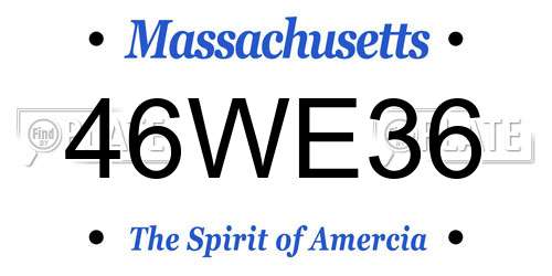 46WE36 Massachusetts License Plate