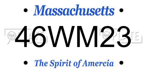 46WM23 Massachusetts License Plate
