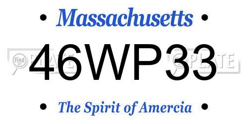 46WP33 Massachusetts License Plate
