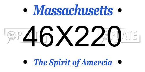 46X220 Massachusetts License Plate