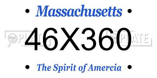 46X360 Massachusetts License Plate