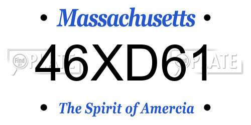 46XD61 Massachusetts License Plate