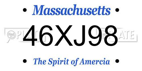 46XJ98 Massachusetts License Plate