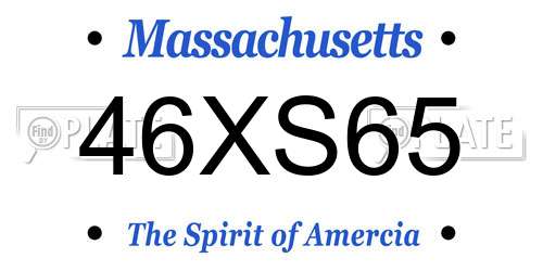 46XS65 Massachusetts License Plate
