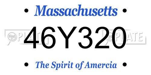 46Y320 Massachusetts License Plate