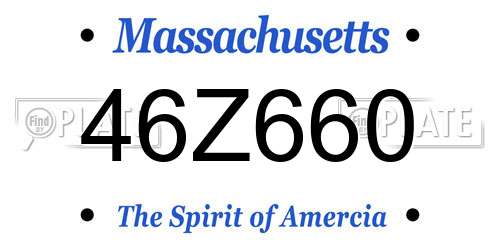 46Z660 Massachusetts License Plate
