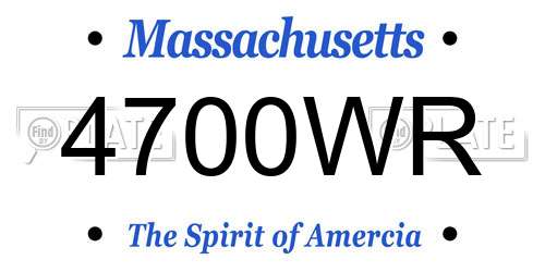 4700WR Massachusetts License Plate