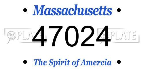 47024 Massachusetts License Plate
