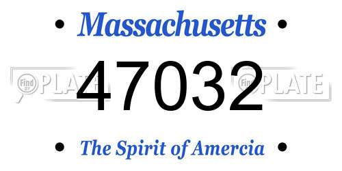 47032 Massachusetts License Plate