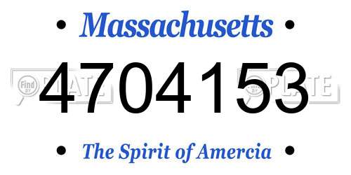4704153 Massachusetts License Plate