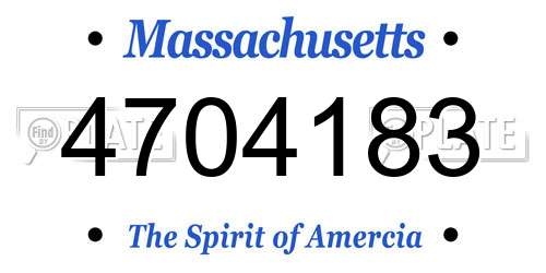 4704183 Massachusetts License Plate