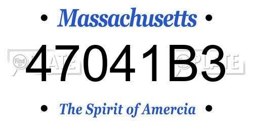 47041B3 Massachusetts License Plate