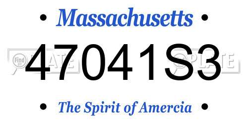 47041S3 Massachusetts License Plate