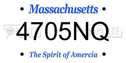 4705NQ Massachusetts License Plate