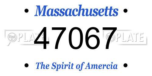 47067 Massachusetts License Plate