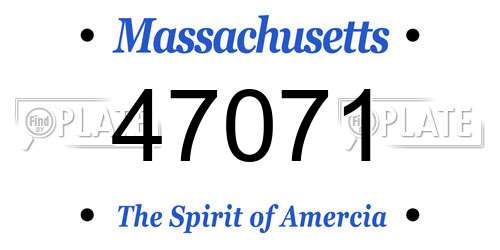47071 Massachusetts License Plate