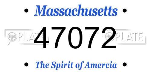 47072 Massachusetts License Plate