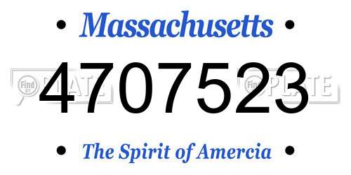 4707523 Massachusetts License Plate