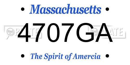 4707GA Massachusetts License Plate