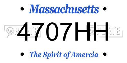 4707HH Massachusetts License Plate