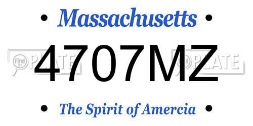4707MZ Massachusetts License Plate