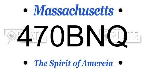 470BNQ Massachusetts License Plate