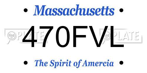470FVL Massachusetts License Plate