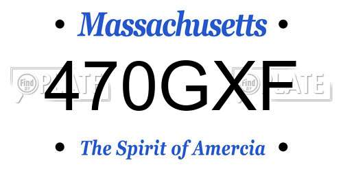 470GXF Massachusetts License Plate