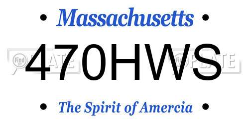 470HWS Massachusetts License Plate