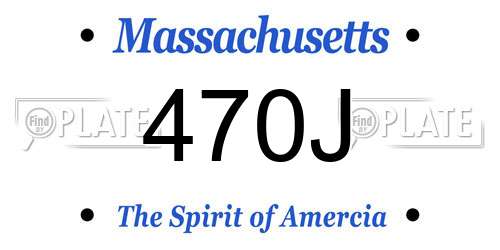 470J Massachusetts License Plate