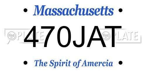 470JAT Massachusetts License Plate