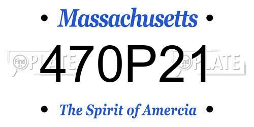 470P21 Massachusetts License Plate
