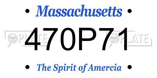 470P71 Massachusetts License Plate