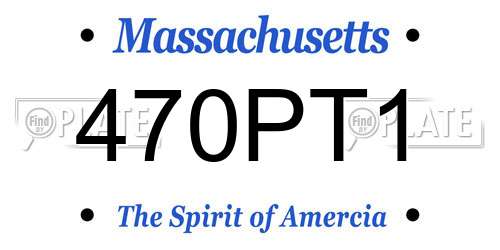 470PT1 Massachusetts License Plate