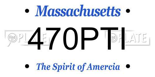 470PTI Massachusetts License Plate
