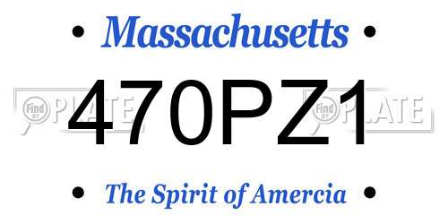 470PZ1 Massachusetts License Plate