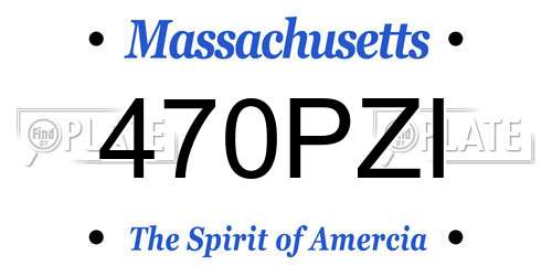 470PZI Massachusetts License Plate