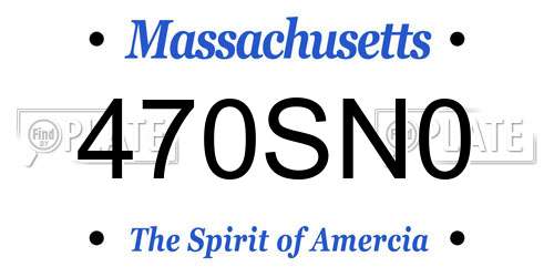 470SN0 Massachusetts License Plate