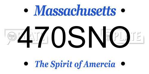 470SNO Massachusetts License Plate