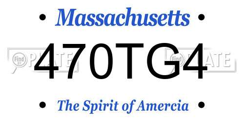 470TG4 Massachusetts License Plate