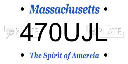 470UJL Massachusetts License Plate