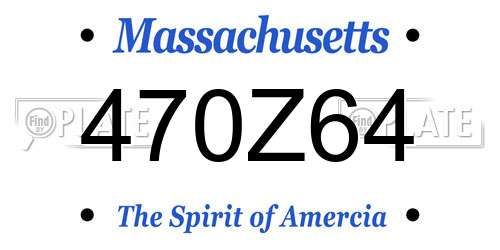 470Z64 Massachusetts License Plate
