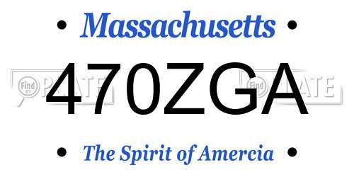 470ZGA Massachusetts License Plate
