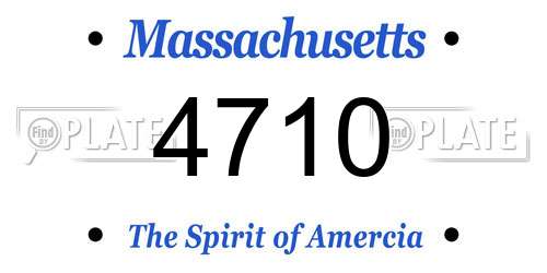 4710 Massachusetts License Plate