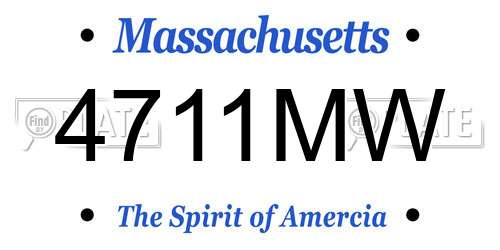 4711MW Massachusetts License Plate