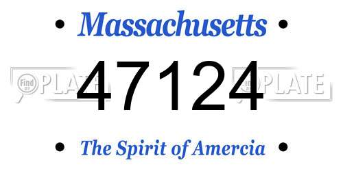 47124 Massachusetts License Plate