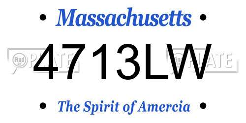 4713LW Massachusetts License Plate