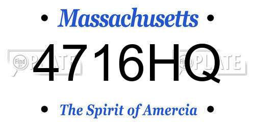 4716HQ Massachusetts License Plate