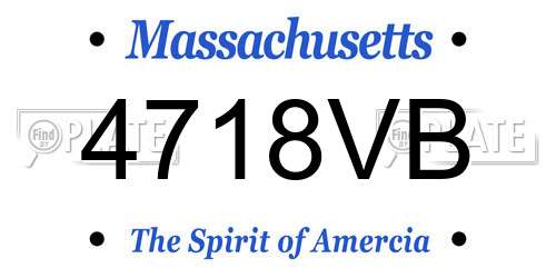 4718VB Massachusetts License Plate