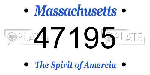 47195 Massachusetts License Plate